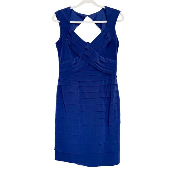 Jones Wear Blue Ruffle Bodycon Dress Size 10 Evening Wedding Party - Picture 1 of 13